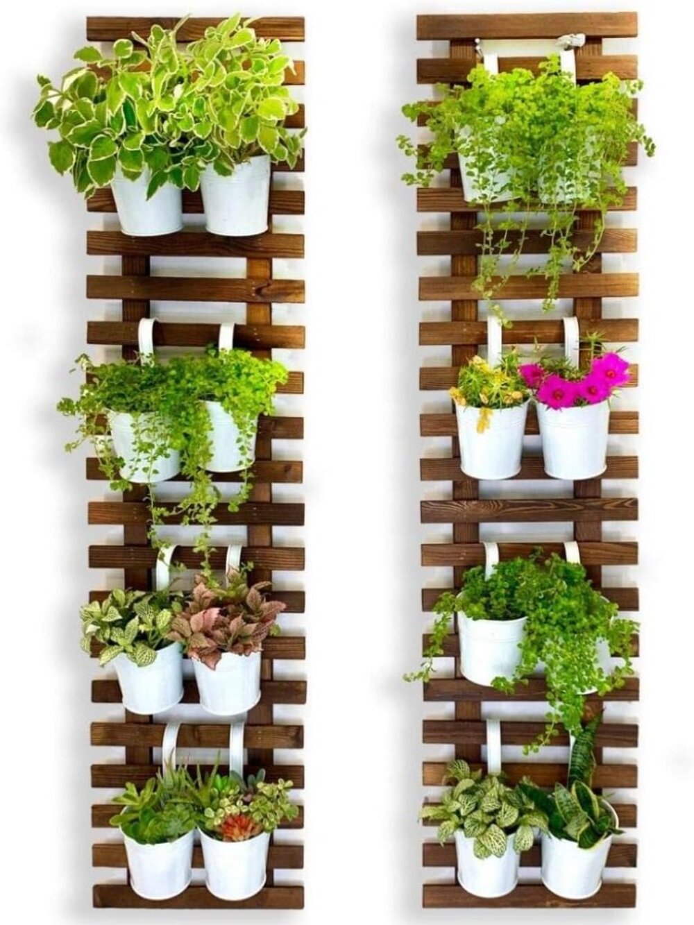 Wooden Wall Planter 120cm, 2 Pack Wooden Hanging Flower Plants